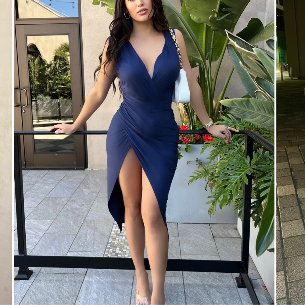 FASHION NOVA NAVY DRESS - Size M